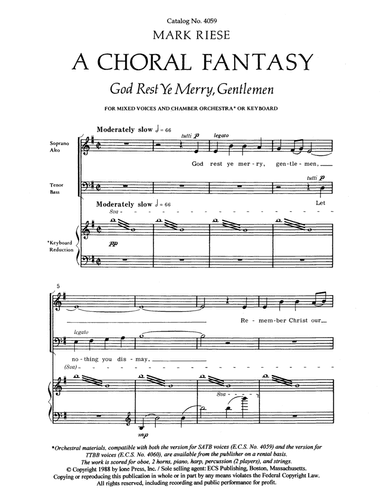 Christmas Trilogy: 3. God Rest Ye Merry, Gentlemen (Choral Score)