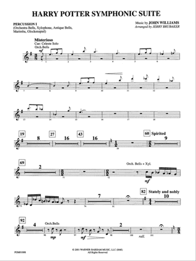 Harry Potter Symphonic Suite: 1st Percussion