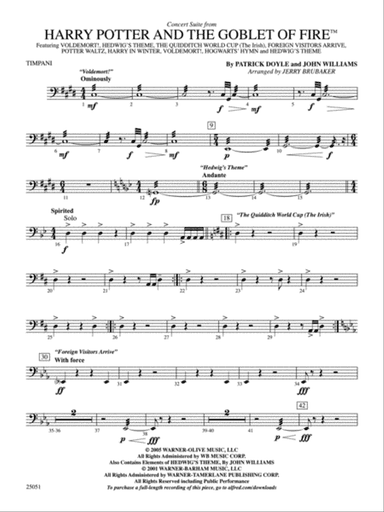 Harry Potter and the Goblet of Fire,™ Concert Suite from: Timpani