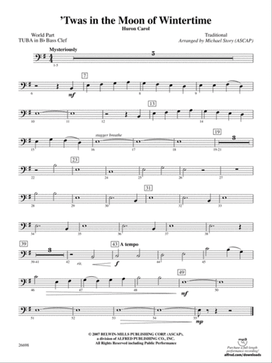 'Twas in the Moon of Wintertime: (wp) B-flat Tuba B.C.