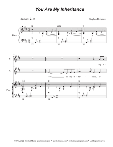 You Are My Inheritance (2-part choir - (SA)