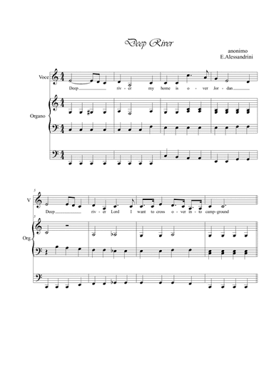 Deep River. Voice and organ