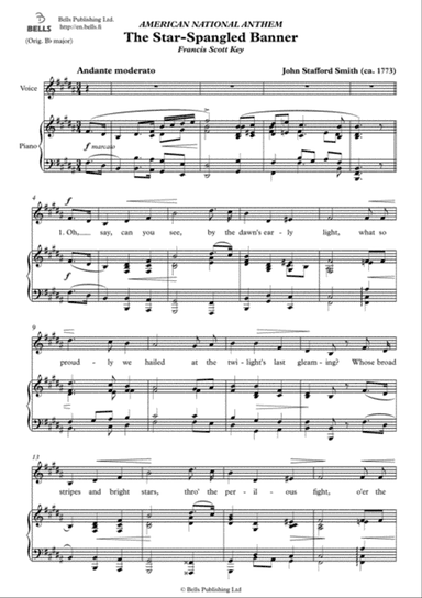 The Star-Spangled Banner (B Major)