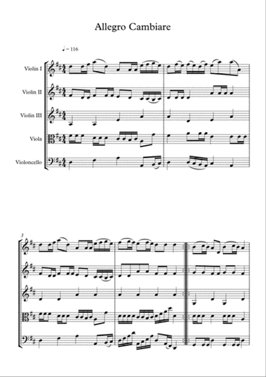 Allegro Cambiere for String Orchestra