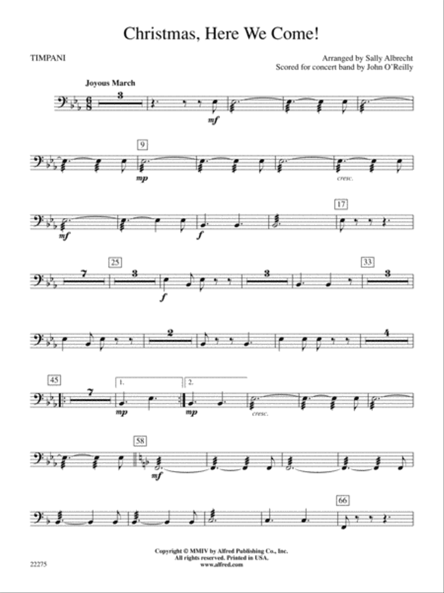 Christmas, Here We Come!: Timpani