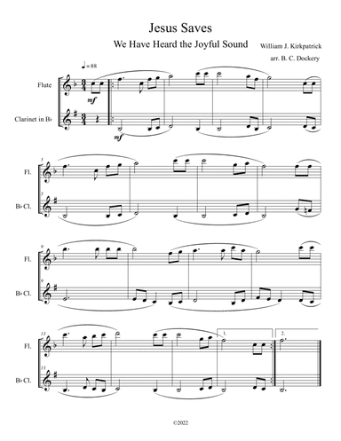 Jesus Saves (Flute and Clarinet Duet)