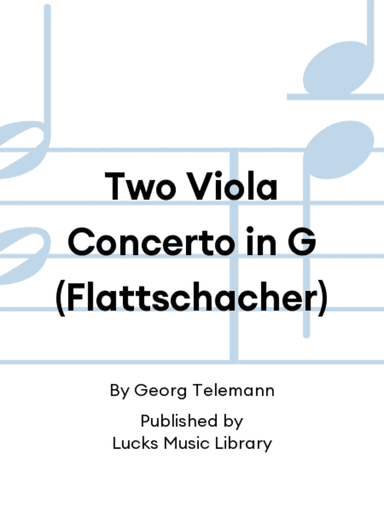 Two Viola Concerto in G (Flattschacher)