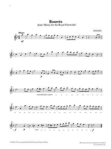 Bourrée from Graded Music for Tuned Percussion, Book I