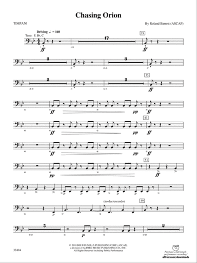 Chasing Orion: Timpani