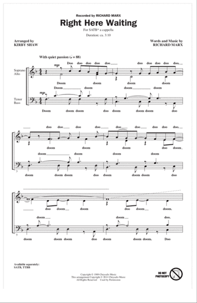 Right Here Waiting (arr. Kirby Shaw)