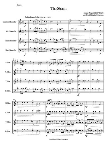The Storm arranged for recorder quartet