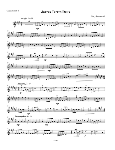Jarres Terres Deux: Bb CLARINET 2 PART
