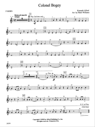 Colonel Bogey: 1st F Horn