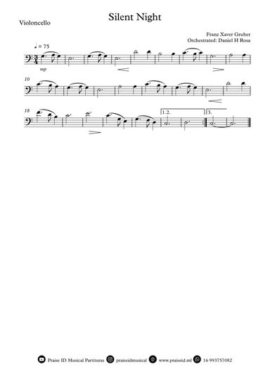 Silent Night - Christmas Carol - Violoncello