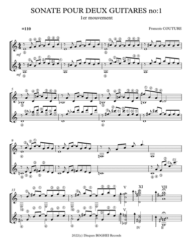 SONATE POUR DEUX GUITARES No1
