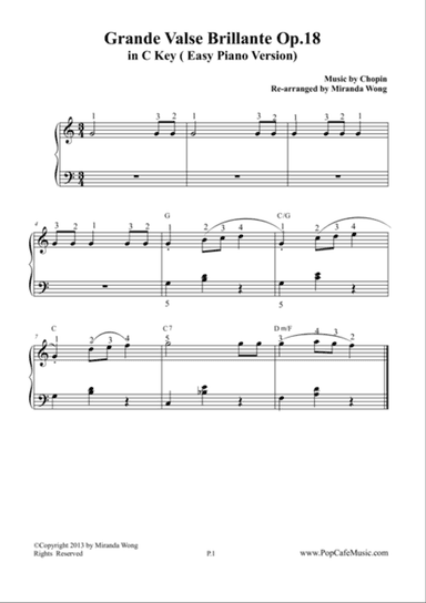 Waltz No.1 in C Key (Grande Valse Brillante Op.18)