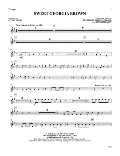 Sweet Georgia Brown: 1st B-flat Trumpet