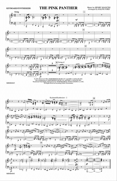 The Pink Panther: Keyboard/Synthesizer