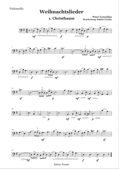 Peter Cornelius Weihnachtslieder - 1. Christbaum - Violoncello