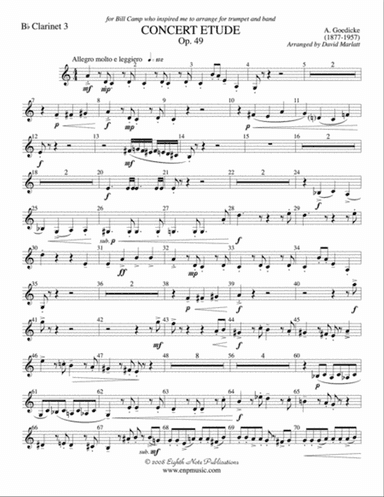 Concert Etude, Op. 49 (Solo Trumpet and Concert Band): 3rd B-flat Clarinet