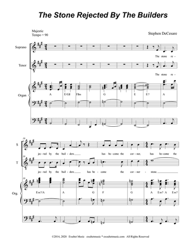 The Stone Rejected By The Builders (for 2-part choir - (Soprano and Tenor)