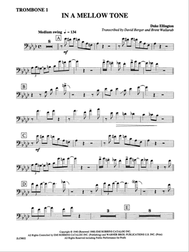 In a Mellow Tone: 1st Trombone