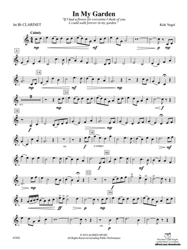 In My Garden: 1st B-flat Clarinet