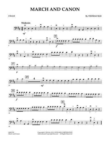 March and Canon - Cello