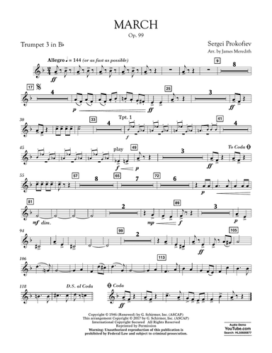 March, Op. 99 - Bb Trumpet 3