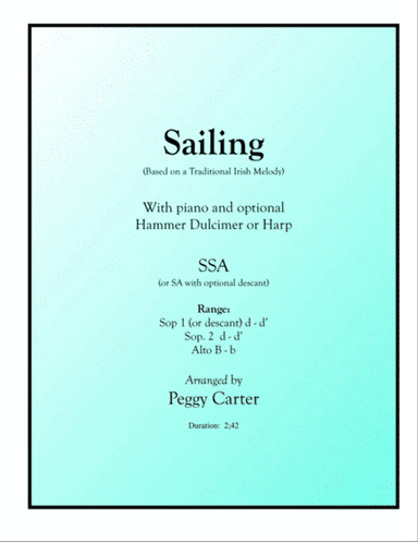Sailing SSA with piano and optional Hammer Dulcmer or Harp