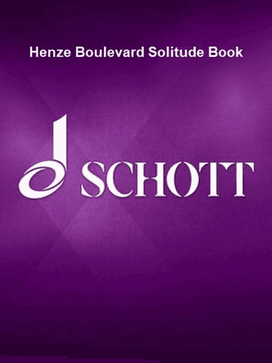 Henze Boulevard Solitude Book