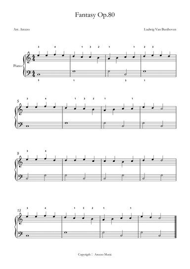 beethoven choral fantasy op._80 easy piano sheet music
