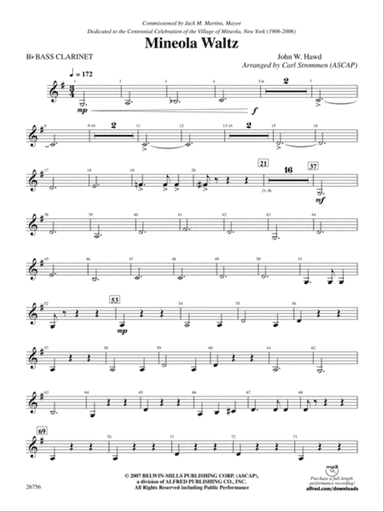 Mineola Waltz: B-flat Bass Clarinet