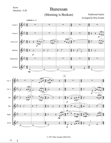 Bunessan for Brass Sextet