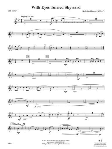 With Eyes Turned Skyward: 1st F Horn
