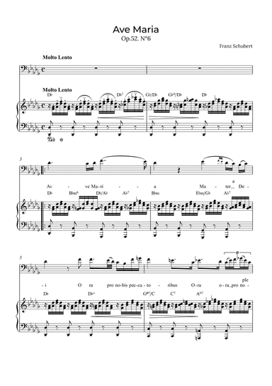 Ave Maria Schubert - Baritone with chords in Db