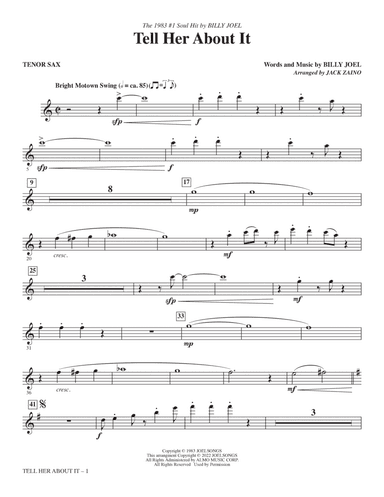 Tell Her About It (arr. Jack Zaino) - Tenor Saxophone