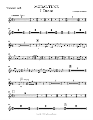 Modal Tune: 1st B-flat Trumpet