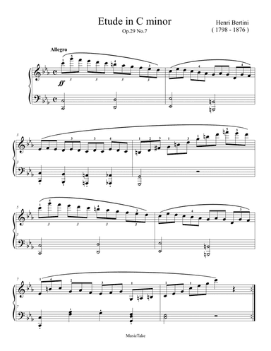 Bertini Etude in C minor Op.29 No.7