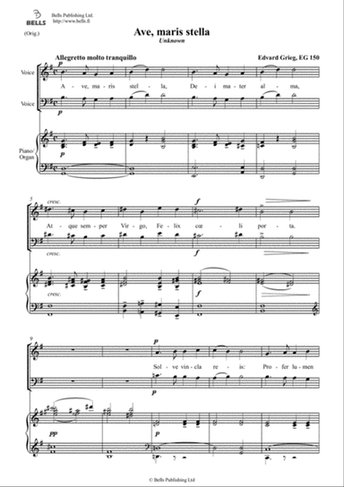 Ave, maris stella (duet) (Original key. G Major)