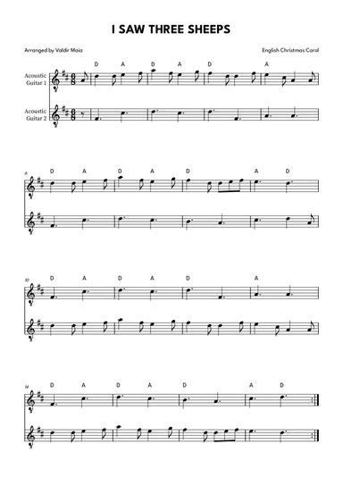 I Saw Three Ships - Acoustic Guitar Duet