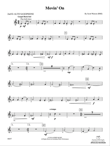 Movin' On: 2nd E-flat Alto Saxophone