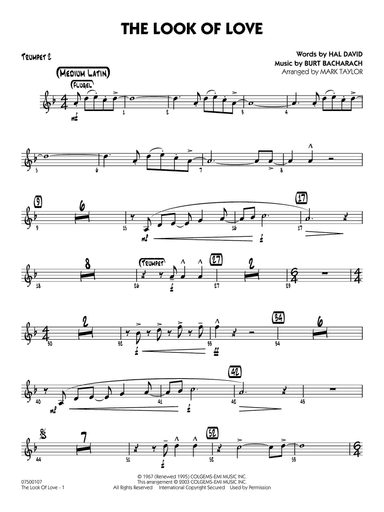 The Look of Love (arr. Mark Taylor) - Trumpet 2