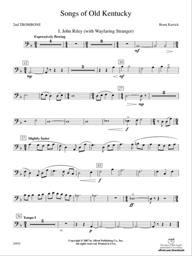 Songs of Old Kentucky: 2nd Trombone