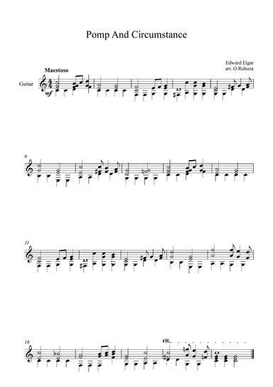 Pomp And Circumstance - Edward Elgar (Guitar)