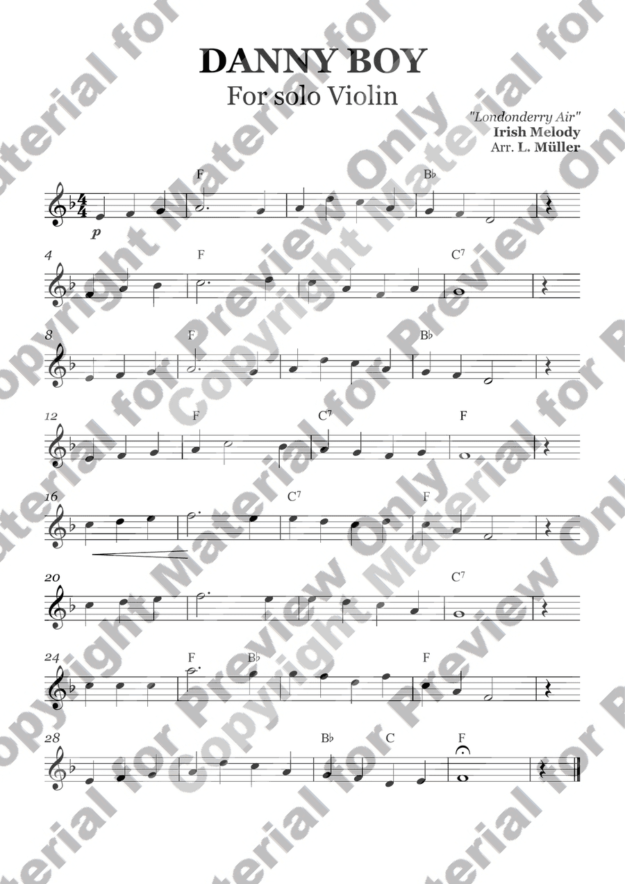 Danny boy - Violin - With Chords