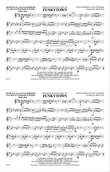 Funkytown: Optional Alto Sax