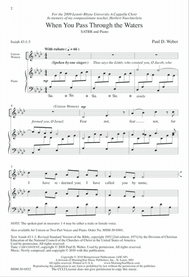 When You Pass Through The Waters (Downloadable)