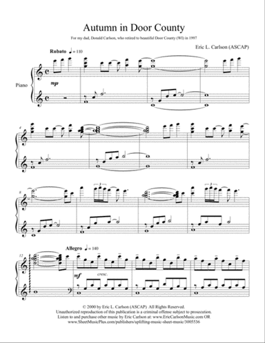 Autumn in Door County - Piano Solo by Eric Carlson