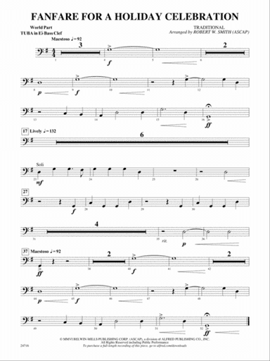 Fanfare for a Holiday Celebration: (wp) E-flat Tuba B.C.